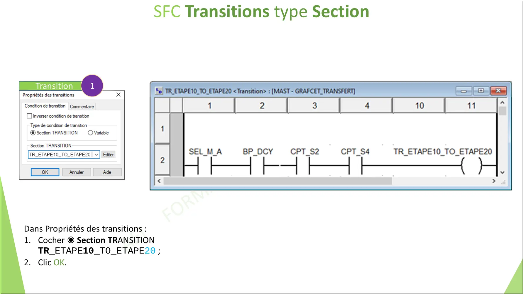 SFC Transitions type Section